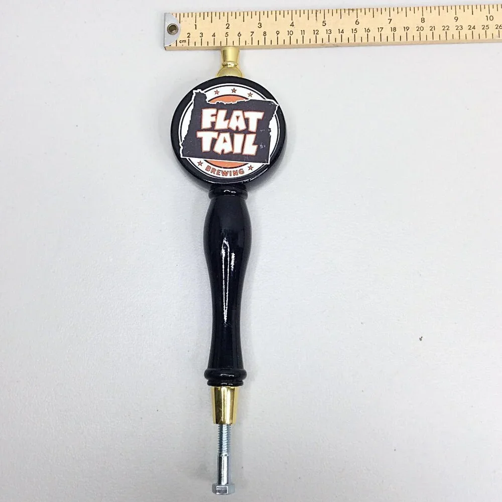 Flat Tail Brewing Tap‎ Handle RARE Corvallis Oregon Black Gold Beer Breweriana
